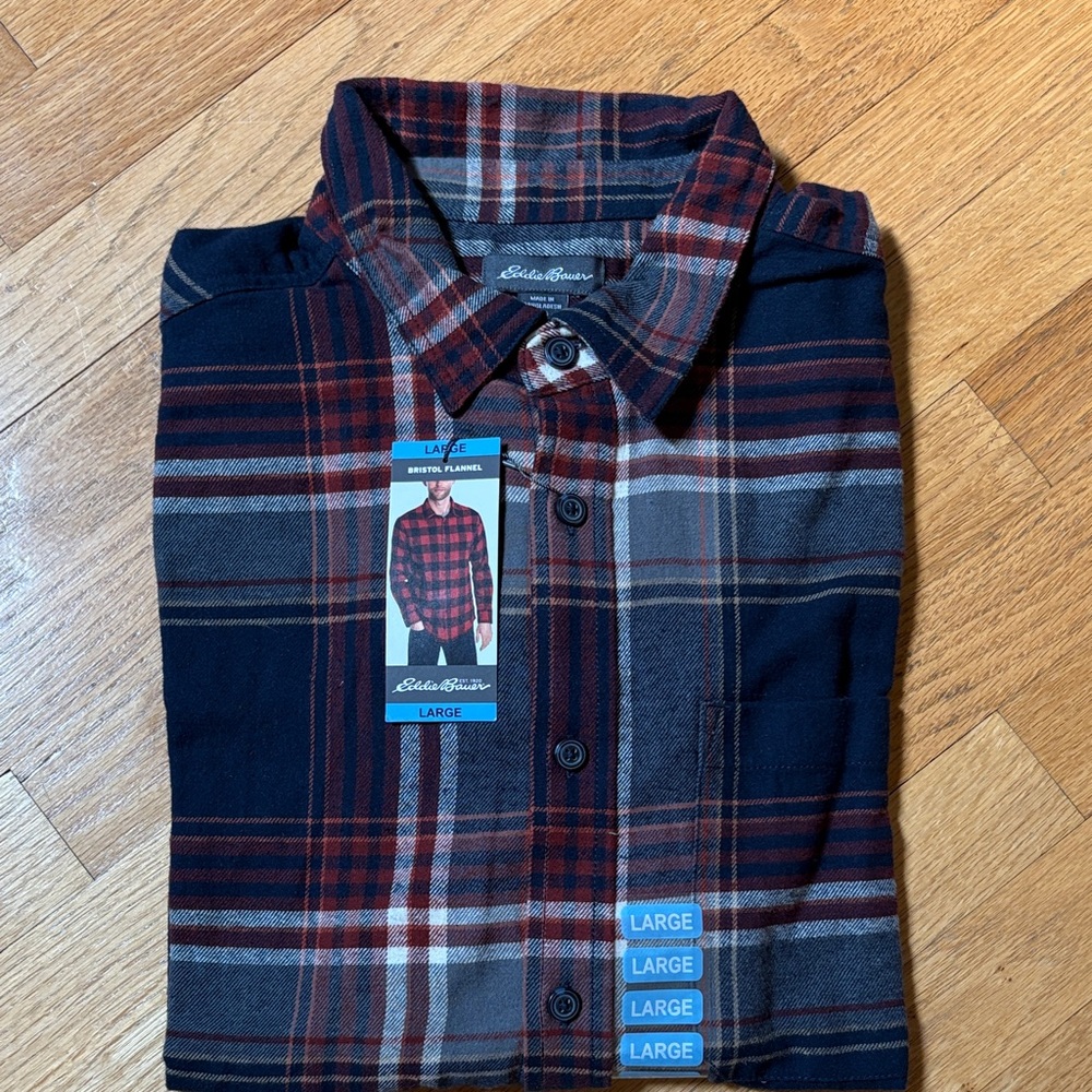 Eddie Bauer long sleeved flannel. BNWT.
